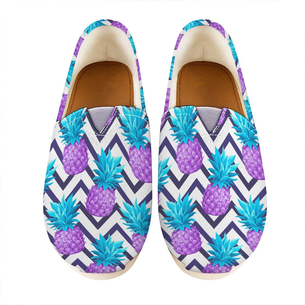 Purple Zig Zag Pineapple Pattern Print Casual Shoes