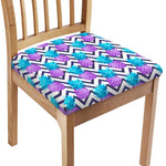 Purple Zig Zag Pineapple Pattern Print Chair Cushion Cover