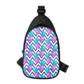 Purple Zig Zag Pineapple Pattern Print Sling Bag