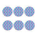 Purple Zig Zag Pineapple Pattern Print Coaster Set