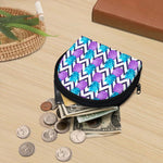 Purple Zig Zag Pineapple Pattern Print Coin Purse