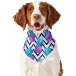 Purple Zig Zag Pineapple Pattern Print Dog Bandana