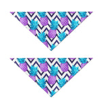 Purple Zig Zag Pineapple Pattern Print Dog Bandana