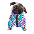 Purple Zig Zag Pineapple Pattern Print Dog Zip Up Jacket
