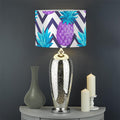 Purple Zig Zag Pineapple Pattern Print Drum Lamp Shade