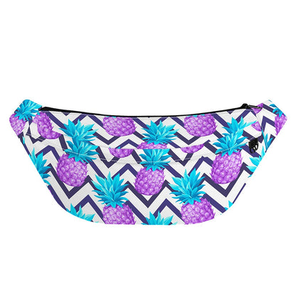 Purple Zig Zag Pineapple Pattern Print Fanny Pack