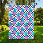 Purple Zig Zag Pineapple Pattern Print Garden Flag