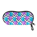 Purple Zig Zag Pineapple Pattern Print Glasses Case