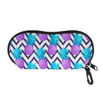 Purple Zig Zag Pineapple Pattern Print Glasses Case