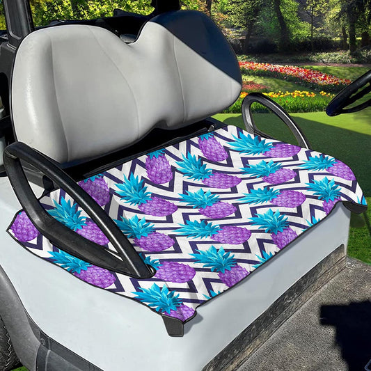 Purple Zig Zag Pineapple Pattern Print Golf Cart Seat Cover