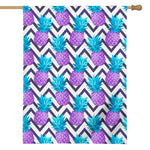 Purple Zig Zag Pineapple Pattern Print House Flag