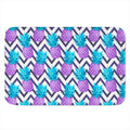 Purple Zig Zag Pineapple Pattern Print Indoor Door Mat