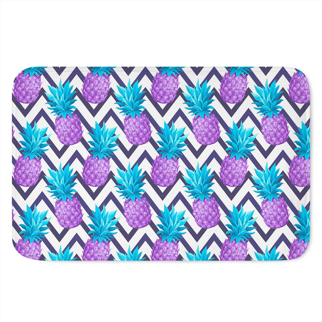 Purple Zig Zag Pineapple Pattern Print Indoor Door Mat