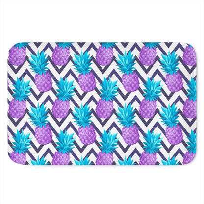 Purple Zig Zag Pineapple Pattern Print Indoor Door Mat