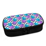 Purple Zig Zag Pineapple Pattern Print Insulin Cooler Travel Case
