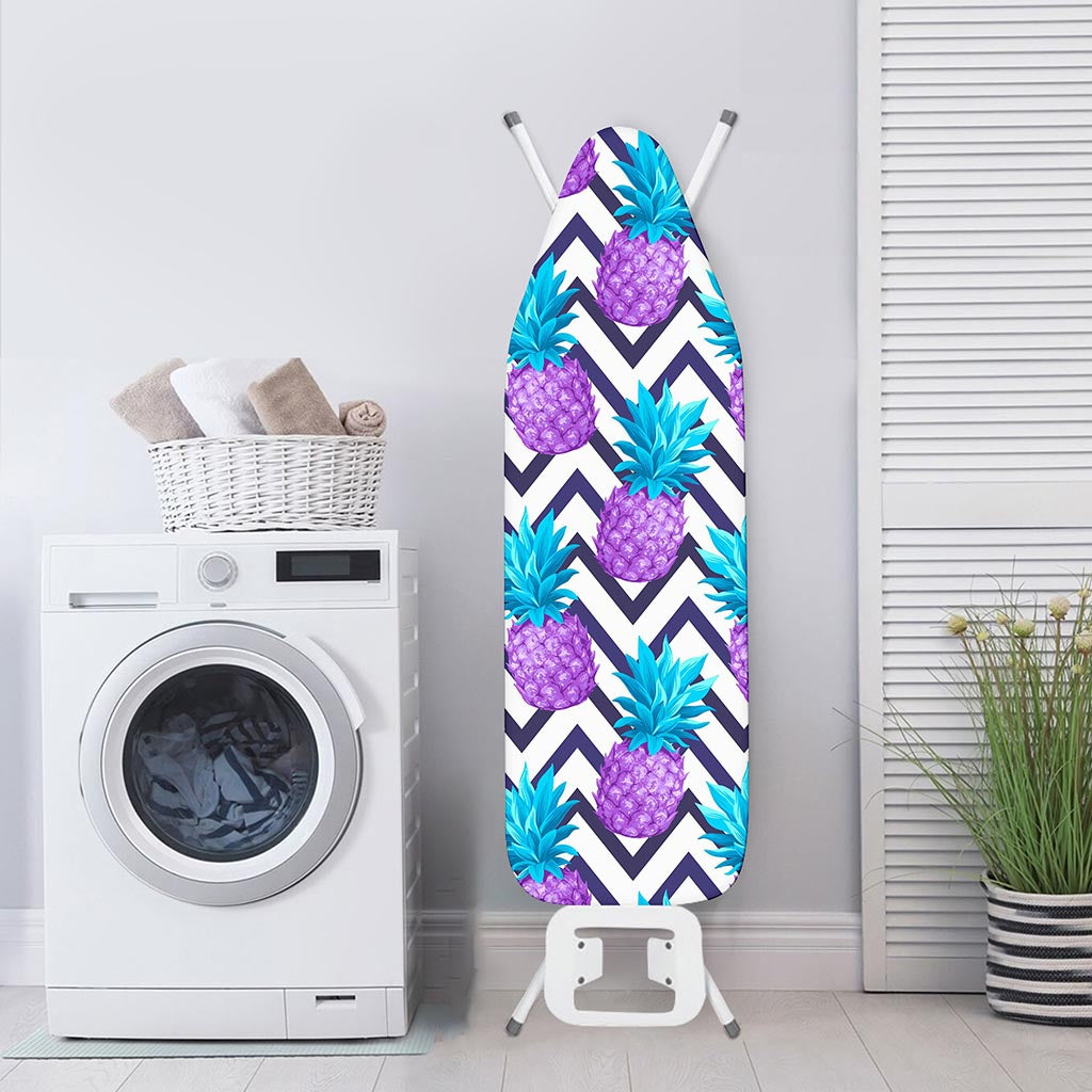 Purple Zig Zag Pineapple Pattern Print Ironing Board Cover