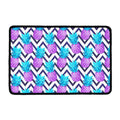 Purple Zig Zag Pineapple Pattern Print Kitchen Mat