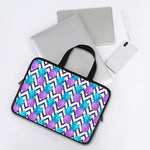 Purple Zig Zag Pineapple Pattern Print Laptop Sleeve With Handle