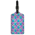 Purple Zig Zag Pineapple Pattern Print Luggage Tag