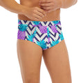 Purple Zig Zag Pineapple Pattern Print Men's Briefs