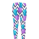 Purple Zig Zag Pineapple Pattern Print Men's leggings