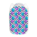 Purple Zig Zag Pineapple Pattern Print Mesh Laundry Hamper