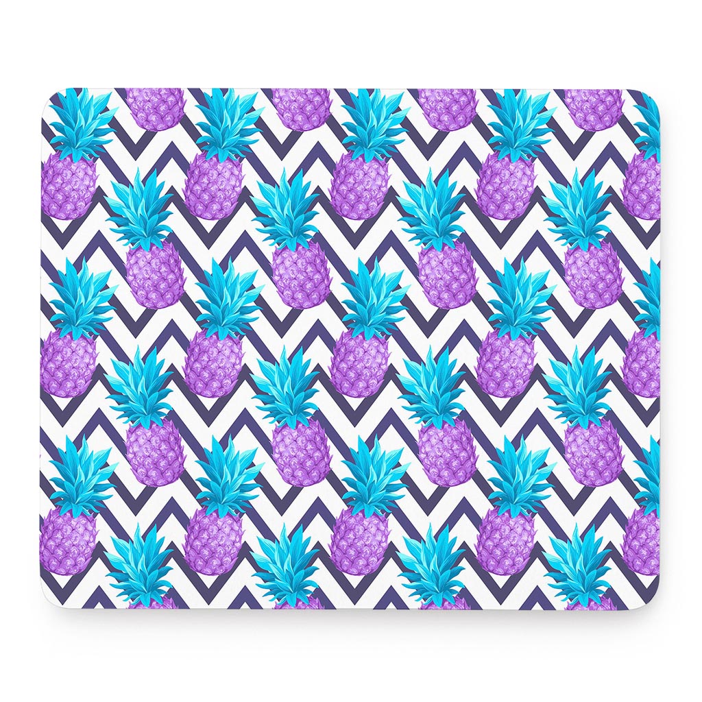 Purple Zig Zag Pineapple Pattern Print Mouse Pad