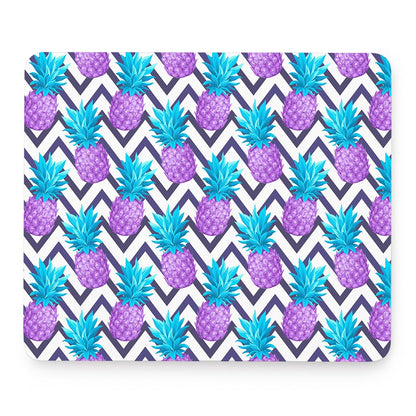 Purple Zig Zag Pineapple Pattern Print Mouse Pad