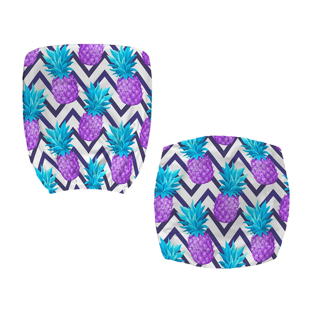 Purple Zig Zag Pineapple Pattern Print Office Chair Cover