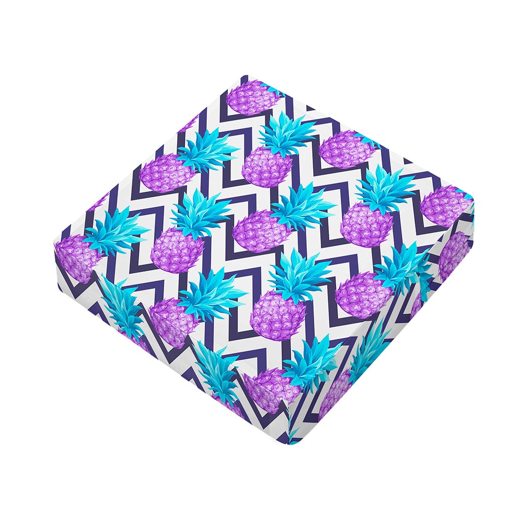 Purple Zig Zag Pineapple Pattern Print Outdoor Seat Cushion Cover