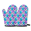 Purple Zig Zag Pineapple Pattern Print Oven Mitts