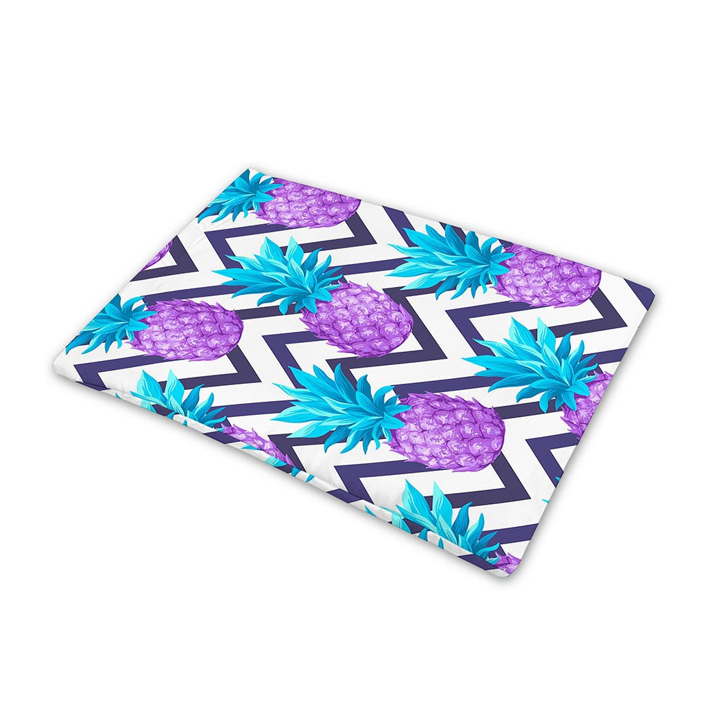 Purple Zig Zag Pineapple Pattern Print Pet Cooling Mat Cover