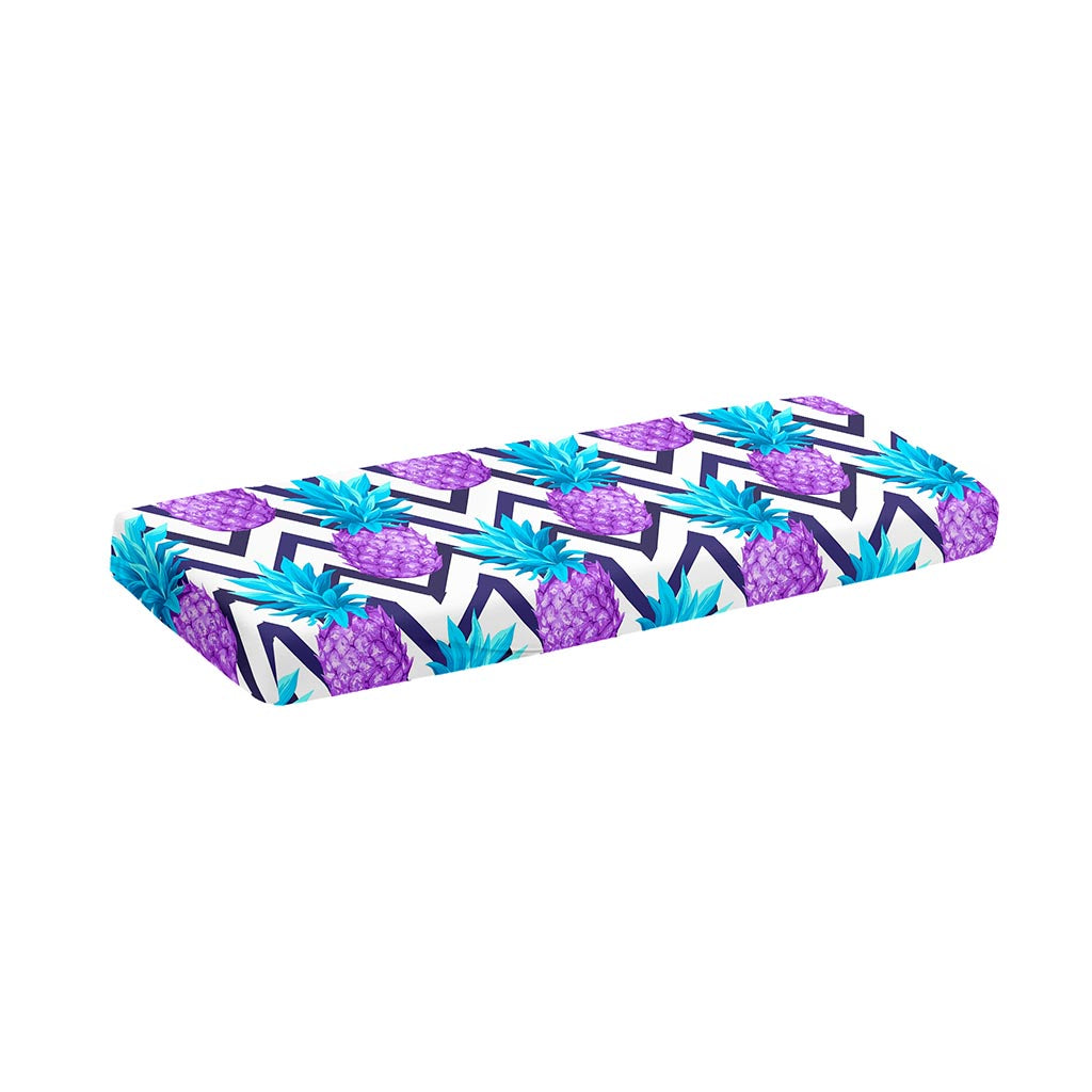 Purple Zig Zag Pineapple Pattern Print Piano Keyboard Cover