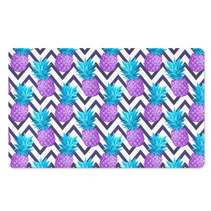 Purple Zig Zag Pineapple Pattern Print Polyester Doormat