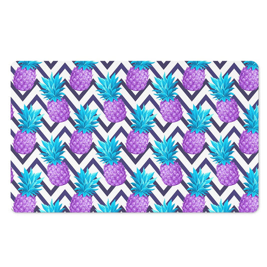 Purple Zig Zag Pineapple Pattern Print Polyester Doormat
