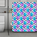 Purple Zig Zag Pineapple Pattern Print Polyester Shower Curtain