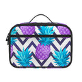 Purple Zig Zag Pineapple Pattern Print Portable Lunch Bag
