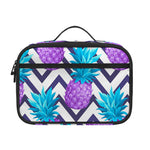 Purple Zig Zag Pineapple Pattern Print Portable Lunch Bag