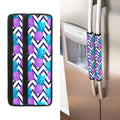 Purple Zig Zag Pineapple Pattern Print Refrigerator Handle Covers