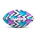 Purple Zig Zag Pineapple Pattern Print Rugby Ball