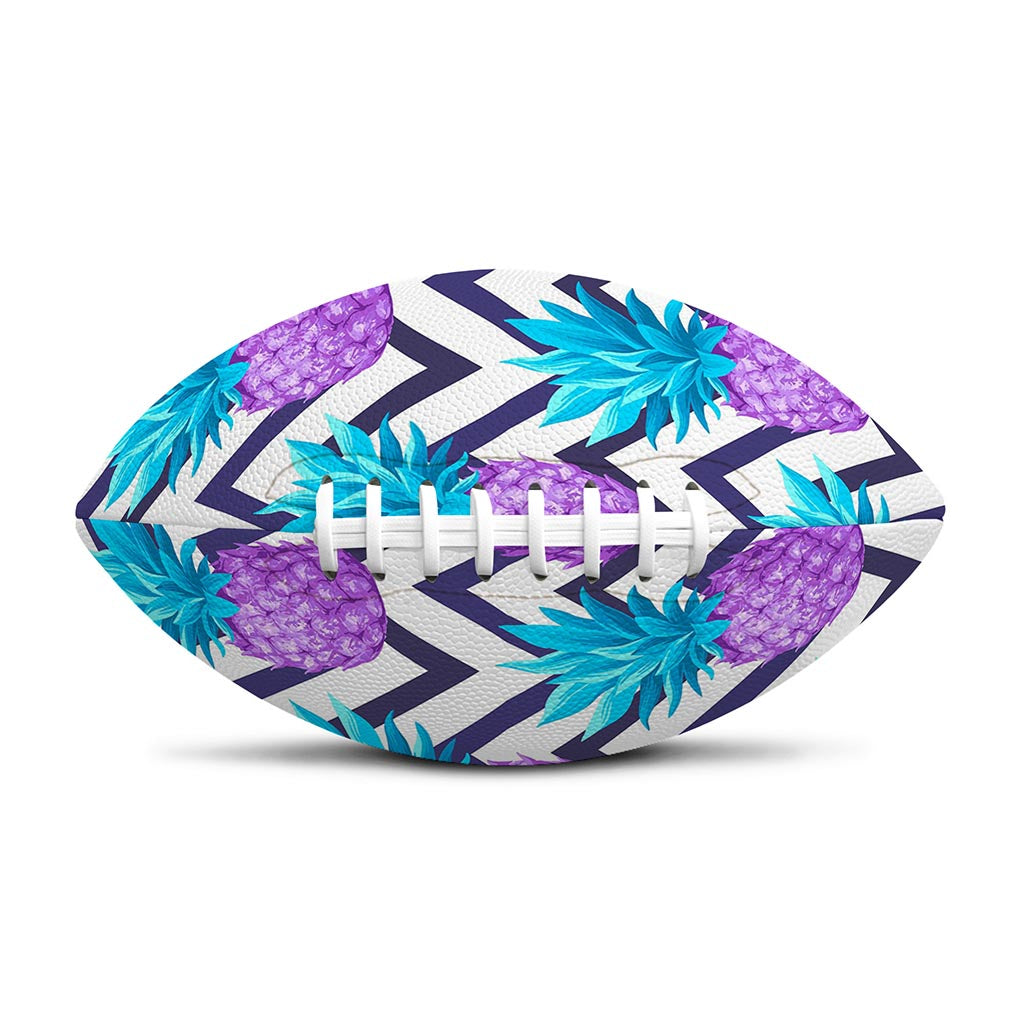 Purple Zig Zag Pineapple Pattern Print Rugby Ball