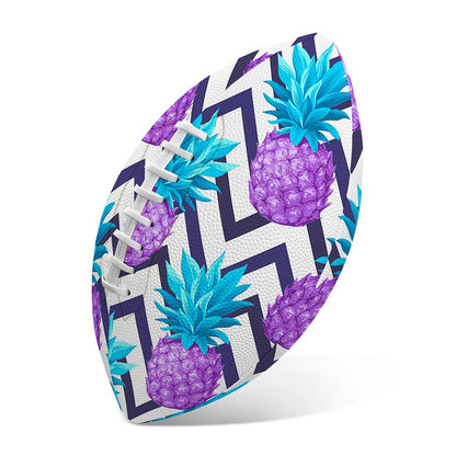 Purple Zig Zag Pineapple Pattern Print Rugby Ball