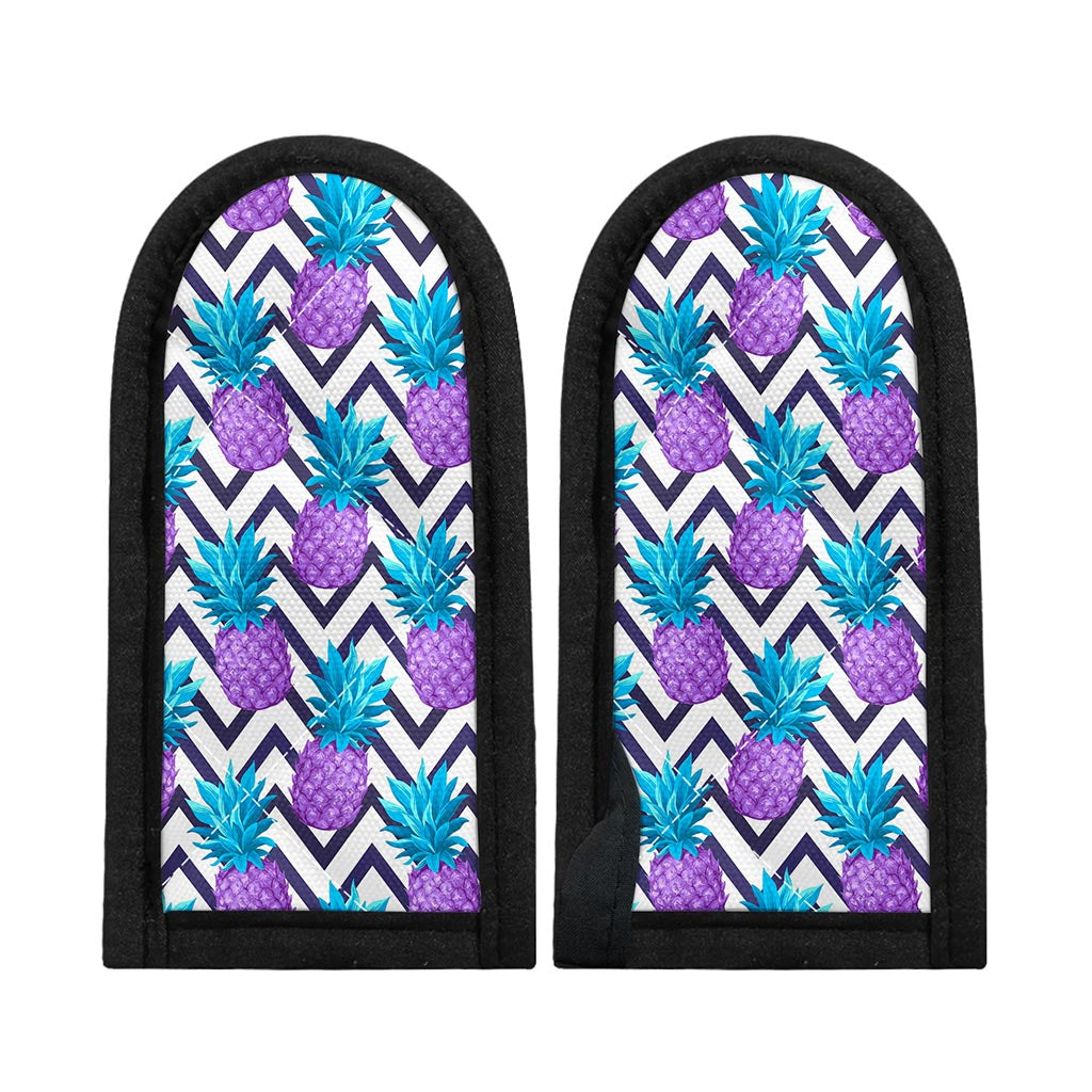 Purple Zig Zag Pineapple Pattern Print Skillet Handle Cover