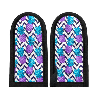 Purple Zig Zag Pineapple Pattern Print Skillet Handle Cover