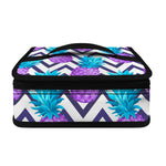 Purple Zig Zag Pineapple Pattern Print Small Lunch Bag