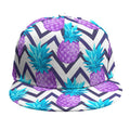 Purple Zig Zag Pineapple Pattern Print Snapback Cap