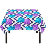 Purple Zig Zag Pineapple Pattern Print Tablecloth