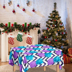Purple Zig Zag Pineapple Pattern Print Tablecloth