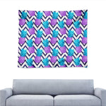 Purple Zig Zag Pineapple Pattern Print Tapestry