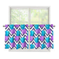 Purple Zig Zag Pineapple Pattern Print Tier Curtains